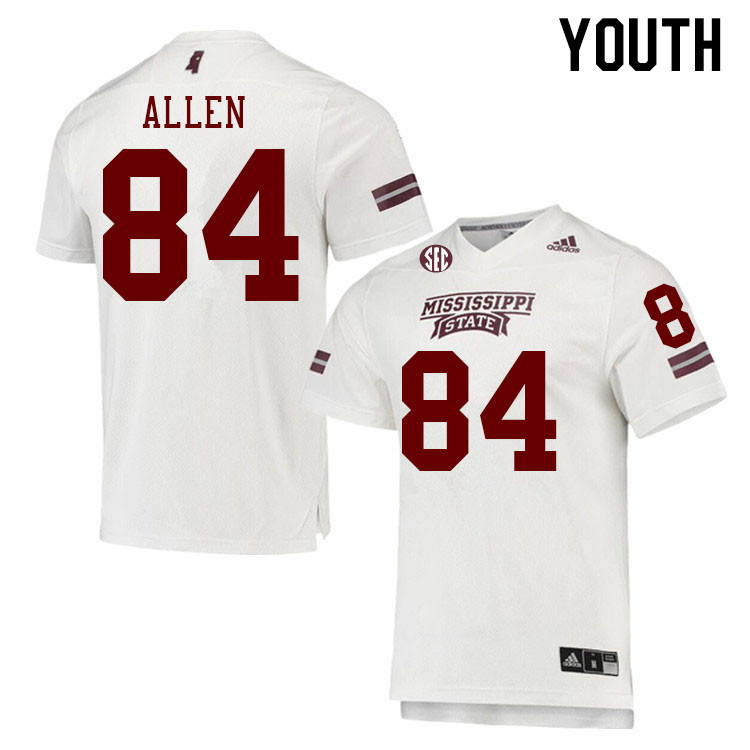 Youth #84 Carson Allen Mississippi State Bulldogs College Football Jerseys Stitched Sale-White